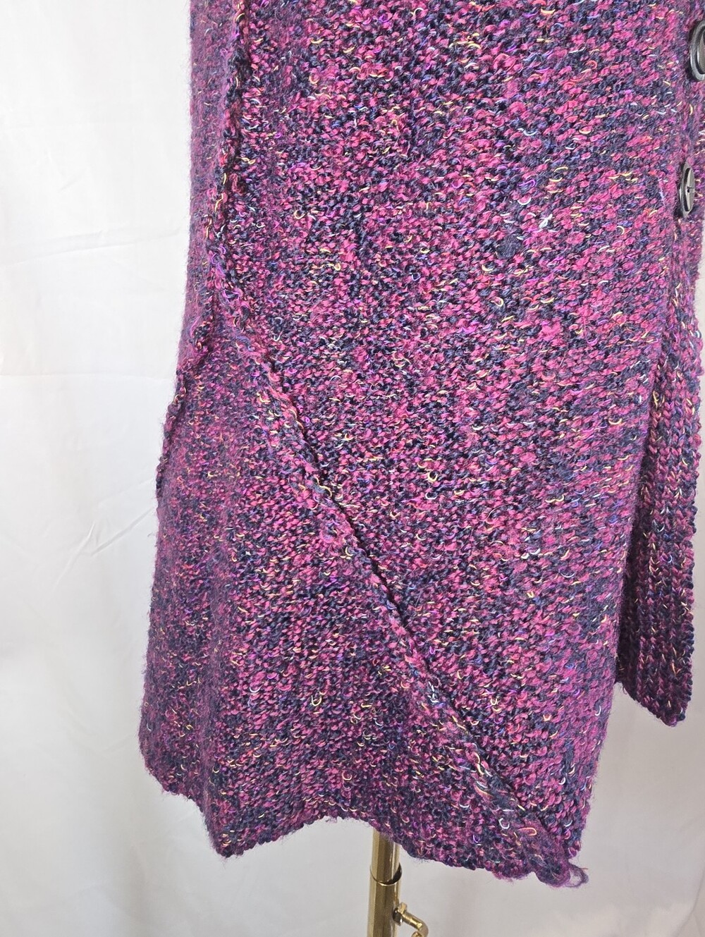Purple Multicolor Knit Button-Front Vest - Picture 8 of 9